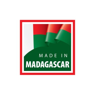 Madagaskar bayrağı, beyaz bir arka plan üzerinde vektör çizim