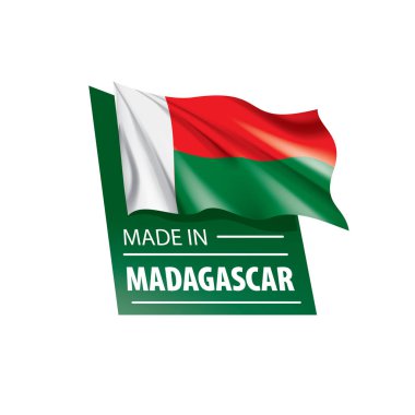 Madagaskar bayrağı, beyaz bir arka plan üzerinde vektör çizim
