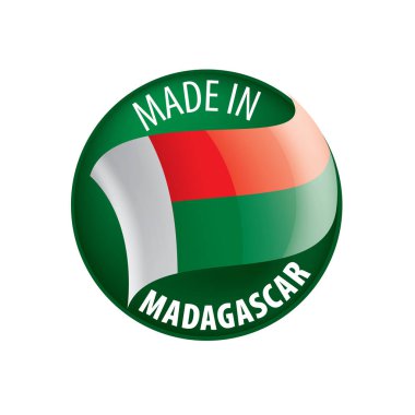 Madagaskar bayrağı, beyaz bir arka plan üzerinde vektör çizim