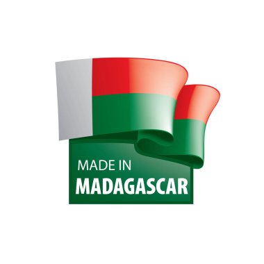 Madagaskar bayrağı, beyaz bir arka plan üzerinde vektör çizim