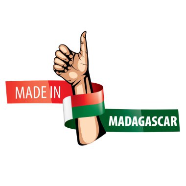 Madagaskar bayrağı, beyaz bir arka plan üzerinde vektör çizim