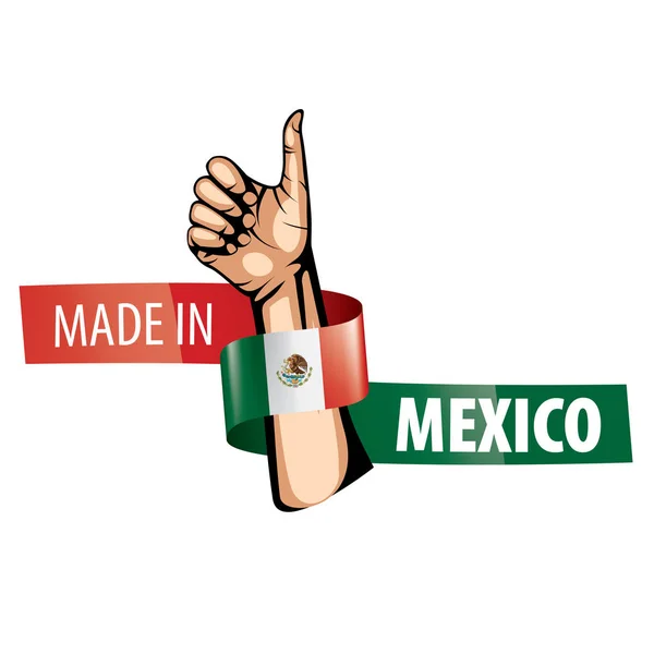 Drapeau mexicain, illustration vectorielle sur fond blanc — Image vectorielle