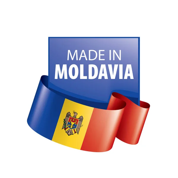 Flaga Mołdawii, wektor ilustracja na białym tle — Wektor stockowy