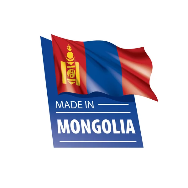 モンゴルの国旗は、白の背景にベクトル画像 — ストックベクタ