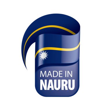 Nauru bayrak, beyaz bir arka plan üzerinde vektör çizim