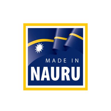 Nauru bayrak, beyaz bir arka plan üzerinde vektör çizim