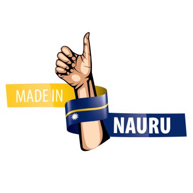 Nauru bayrak, beyaz bir arka plan üzerinde vektör çizim