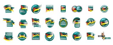 Mozambik bayrak, beyaz bir arka plan üzerinde vektör çizim
