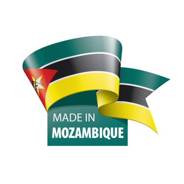Mozambik bayrak, beyaz bir arka plan üzerinde vektör çizim