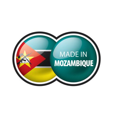 Mozambik bayrak, beyaz bir arka plan üzerinde vektör çizim