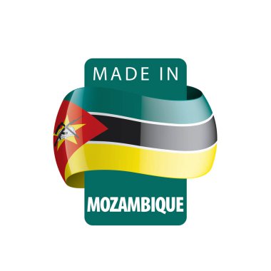 Mozambik bayrak, beyaz bir arka plan üzerinde vektör çizim