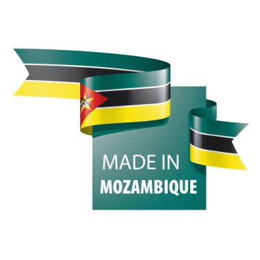 Mozambik bayrak, beyaz bir arka plan üzerinde vektör çizim