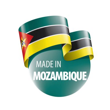 Mozambik bayrak, beyaz bir arka plan üzerinde vektör çizim