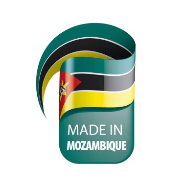 Mozambik bayrak, beyaz bir arka plan üzerinde vektör çizim