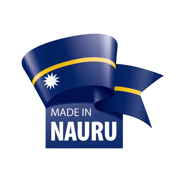 Drapeau Nauru, illustration vectorielle sur fond blanc — Image vectorielle