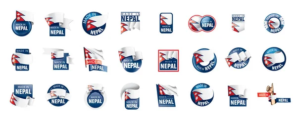 Bandeira do Nepal, ilustração vetorial sobre um fundo branco — Vetor de Stock