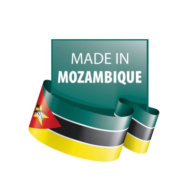 Mozambik bayrak, beyaz bir arka plan üzerinde vektör çizim