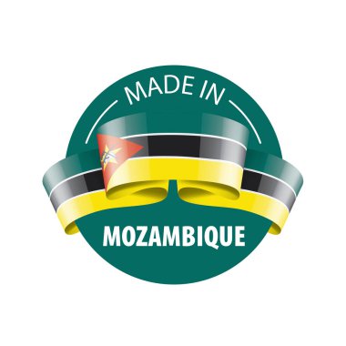 Mozambik bayrak, beyaz bir arka plan üzerinde vektör çizim