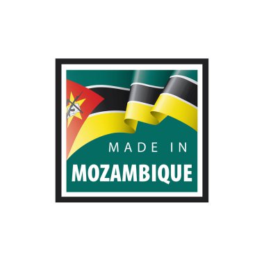 Mozambik bayrak, beyaz bir arka plan üzerinde vektör çizim