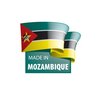 Mozambik bayrak, beyaz bir arka plan üzerinde vektör çizim