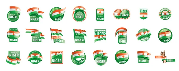 Bandera de Níger, ilustración vectorial sobre fondo blanco — Archivo Imágenes Vectoriales