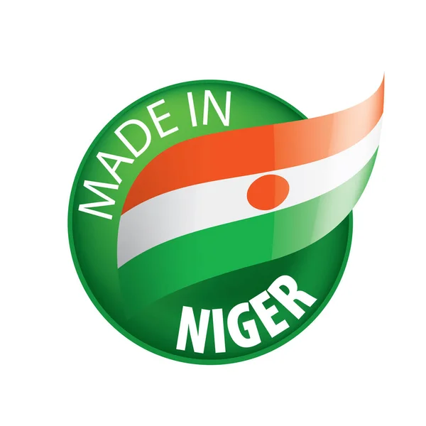 Drapeau Niger, illustration vectorielle sur fond blanc — Image vectorielle