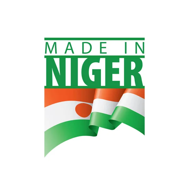 Drapeau Niger, illustration vectorielle sur fond blanc — Image vectorielle