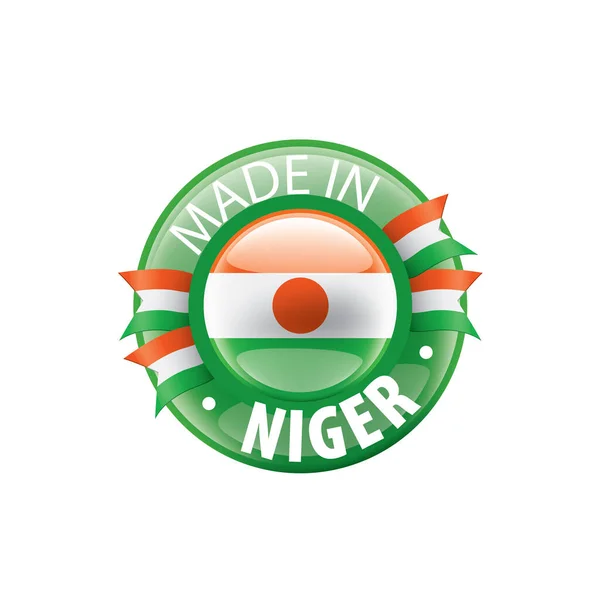 Bandera de Níger, ilustración vectorial sobre fondo blanco — Vector de stock
