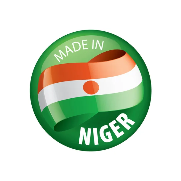 Bandera de Níger, ilustración vectorial sobre fondo blanco — Vector de stock