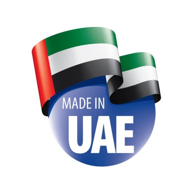 Birleşik Arap Emirlikleri bayrağı, beyaz bir arka plan üzerinde vektör çizim