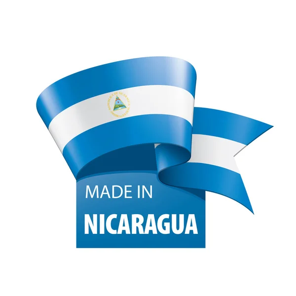 Bandiera del Nicaragua, illustrazione vettoriale su sfondo bianco — Vettoriale Stock