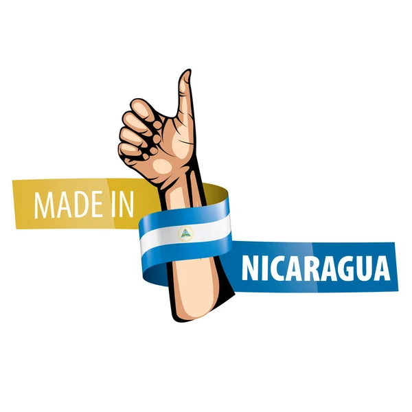 Bandiera del Nicaragua, illustrazione vettoriale su sfondo bianco — Vettoriale Stock
