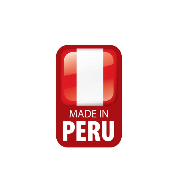 Bandiera Perù, illustrazione vettoriale su sfondo bianco — Vettoriale Stock