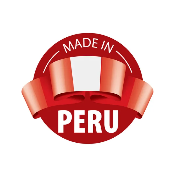 ペルー国旗、白の背景にベクトル画像 — ストックベクタ