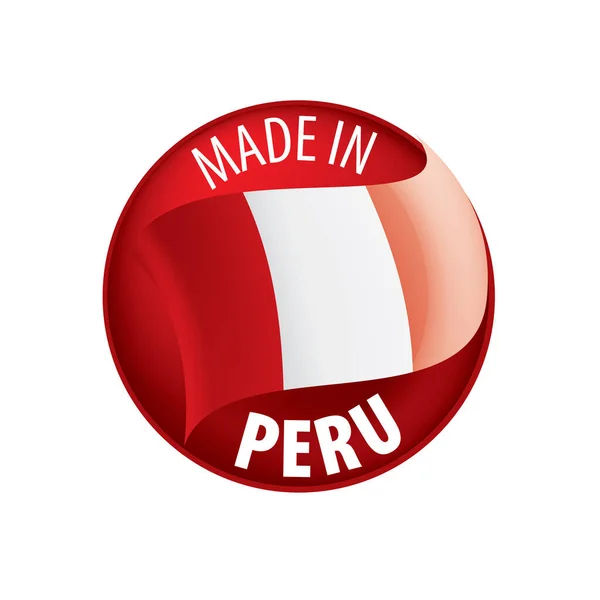 ペルー国旗、白の背景にベクトル画像 — ストックベクタ