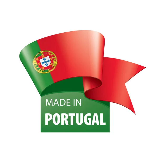 Drapeau Portugal, illustration vectorielle sur fond blanc — Image vectorielle