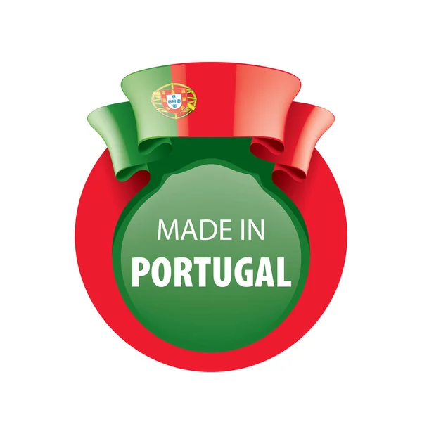 Vlag van Portugal, vectorillustratie op een witte achtergrond — Stockvector