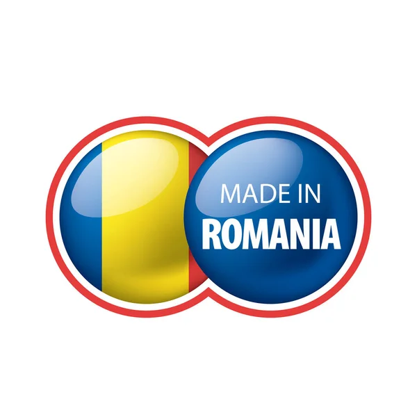Romania bandiera, illustrazione vettoriale su sfondo bianco — Vettoriale Stock