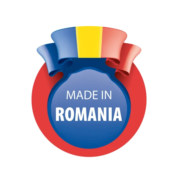 Rumänien Flagge, Vektorabbildung auf weißem Hintergrund — Stockvektor
