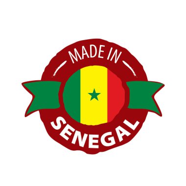 Senegal bayrağı, beyaz arkaplanda vektör çizimi