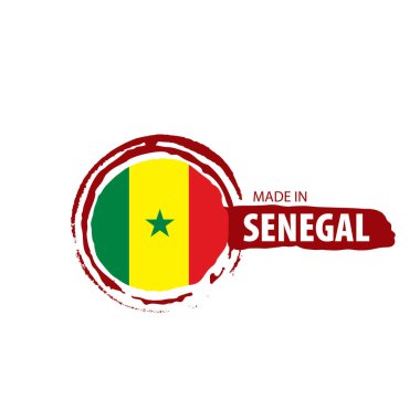 Senegal bayrağı, beyaz arkaplanda vektör çizimi