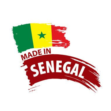Senegal bayrağı, beyaz arkaplanda vektör çizimi