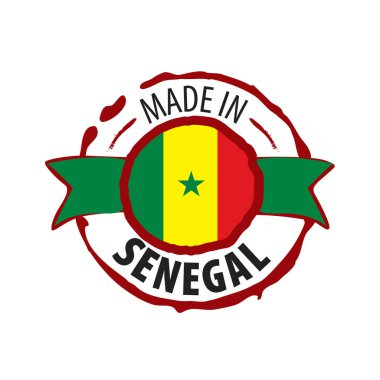 Senegal bayrağı, beyaz arkaplanda vektör çizimi