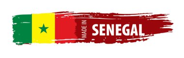 Senegal bayrağı, beyaz arkaplanda vektör çizimi