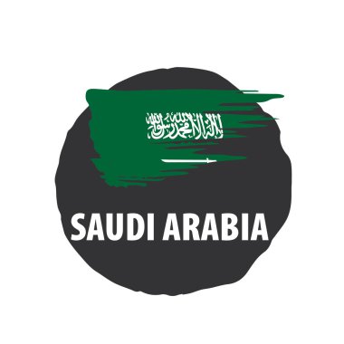 Suudi Arabistan bayrağı, beyaz bir arka plan üzerinde vektör çizim