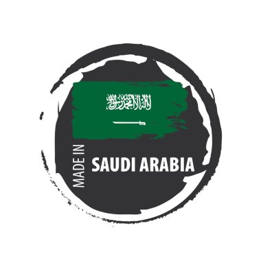 Suudi Arabistan bayrağı, beyaz bir arka plan üzerinde vektör çizim