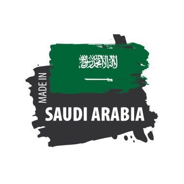 Suudi Arabistan bayrağı, beyaz bir arka plan üzerinde vektör çizim