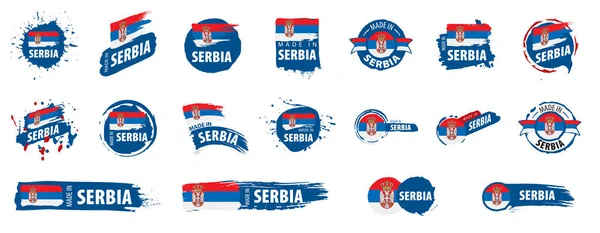 Bandera de Serbia, ilustración vectorial sobre fondo blanco — Vector de stock