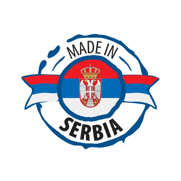 Bandeira da Sérvia, ilustração vetorial sobre um fundo branco —  Vetores de Stock