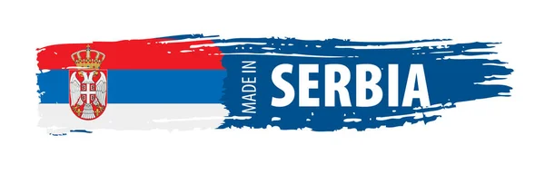 Bandeira da Sérvia, ilustração vetorial sobre um fundo branco —  Vetores de Stock